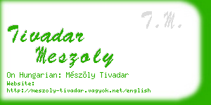 tivadar meszoly business card